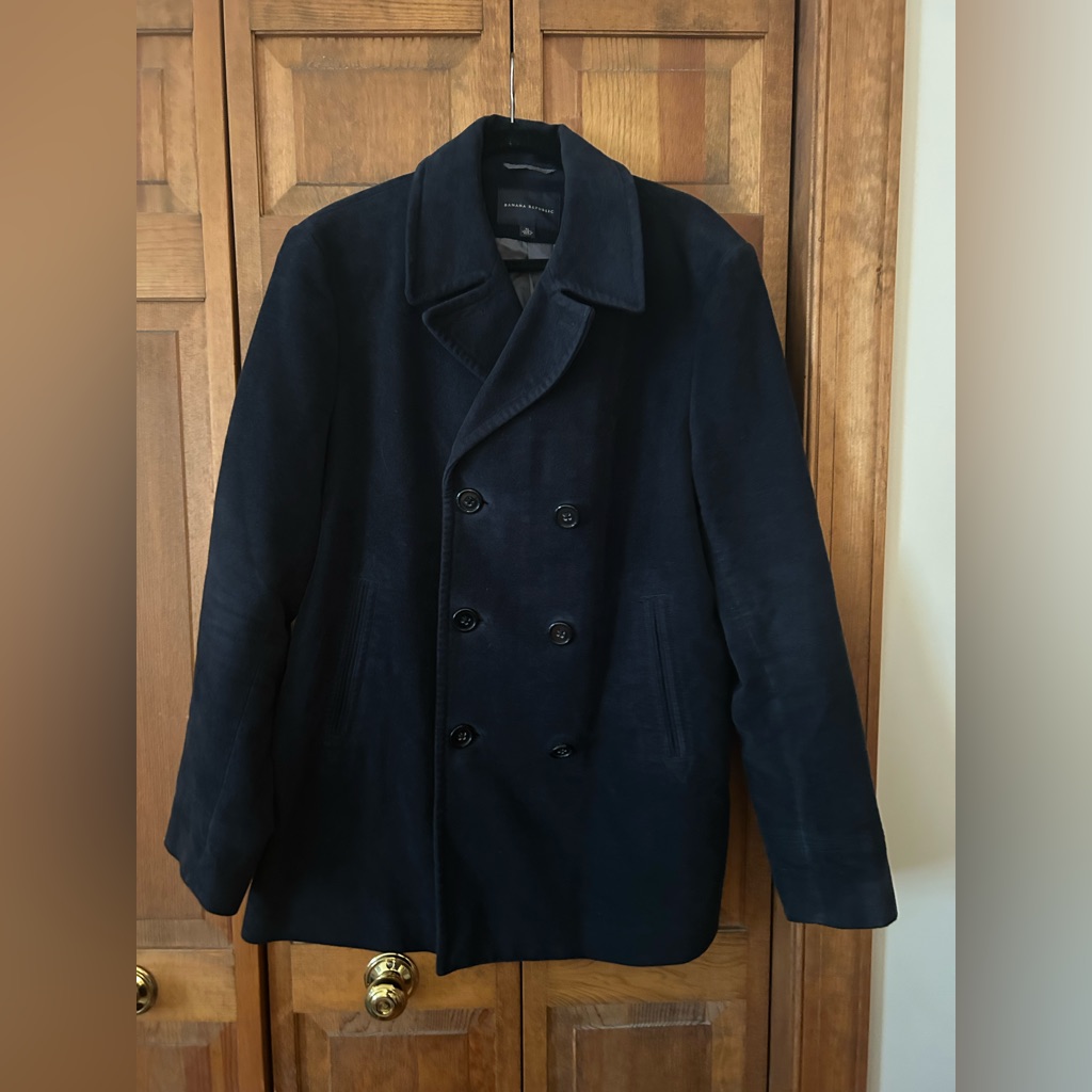 Banana Republic Men’s Sz Xl Dark Navy Preppy Classic Sailor Inspired Pea Coat